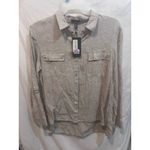 Jones New York NWT Linen Blend Button Front Long Sleeve Shirt Top Womens Plus XL Photo 1