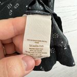 Free People  Black and White Dot Floral Print Peter Pan Top Size S Photo 7