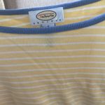 Talbots Yellow and White Striped Top with Blue Trim petite small Photo 3
