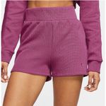 Nike Sportswear Women's Ribbed Hoodie & Shorts Set Mulberry Rose Photo 13