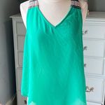 YA Los Angeles  Silk Tank Womens Large Top Needlepoint Open Back Flowy Photo 10