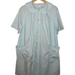 Vintage Komar House Coat Dress Duster Robe Women’s Size Medium Blue Lace Button Photo 0