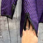 Nina Mclemore Silk Purple Black Chevron Zigzag 3/4 Length Car Coat Blazer Jacket Size 12 Photo 5