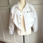 Champion Women's Cropped Coaches Jacket White Size M Casual Button-Up Photo 3