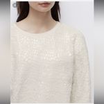 Ann Taylor Cracked Ice Sweatshirt Sweater Winter White. Size Medium. Photo 1