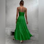 SheIn Green Twist Front Cut Out Ruffle Hem Maxi Cami Dress Photo 3