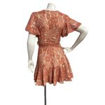 Selfie Leslie Women's Small Floral Rusty Brown Flower Lace Faux Wrap Mini Dress Photo 4