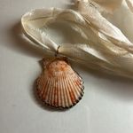 Coral Shell Ribbon Necklace Pink Photo 2
