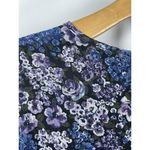 VICI Blue Purple Black Floral Ruched Long Sleeve Chiffon Mini Dress Size L Photo 7