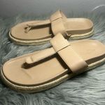 Joie  Nacho Sandal Thong Slide Espadrille Light Tan Vegan Casual Sandals Size 7.5 Photo 5