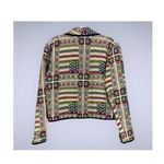 Vintage New Identity Patriotic Flag & Stars Tapestry Cropped Cotton Jacket Large Green Photo 1