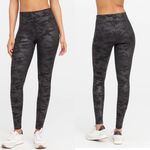 Spanx Black Faux Leather Camo Luxury Leggings Size M Women Photo 0
