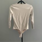 Free People Intimately  Women's Beige Square Neck Long Sleeve Bodysuit Small Photo 2
