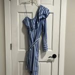 Banana Republic  One Shoulder Belted Stripe Dress Size 6 Tall Photo 6