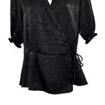 Buckle  Sandy & Sid Surplice Wrap Blouse Top Black Medium Photo 2