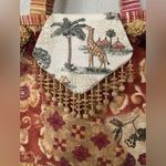 Handmade Folkloric Safari Floral M Sz Tote Purse Shoulder Bag Pompoms & Tassels Red Photo 1