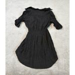 Poetry Clothing Crinkled Button Front Y2K Tunic Top Black Size L Photo 3