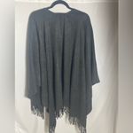 Charcoal Gray Fringe Open Front Poncho Wrap – 100% Acrylic – Made in Germany Size undefined Photo 2