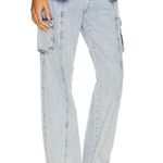 superdown Cargo Jeans Size 29 Low Rise Baggy Straight Light Wash Carpenter NEW Photo 1