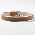 White House | Black Market NWT Gold Buckle Denim Leather Belt Sz M Photo 1