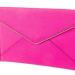 Rebecca Minkoff  Envelope Clutch Bag Hot Pink Leather Cocktail Party Barbie Chic Photo 0