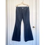 Martin + Osa • vintage y2k flare jeans dark wash low rise trouser cuff wide leg Blue Size 28 Photo 2