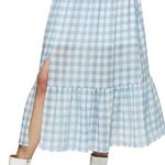 Topshop NEW Blue Gingham Smocked Tiered Midi Skirt Size 10 US $68 Photo 0