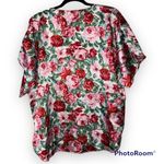 Vintage Nicole Stevens 2X floral pajama top blouse workwear new with tags Red Photo 1