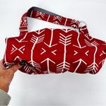 MARANDA LEE Red‎ White Printed Tote Bag Diaper Bag Carry All Canvas Over Sized Red Photo 3
