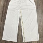 Elegant White Wide Leg Women's Pants Size L Photo 4