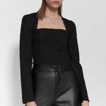 ZARA NWT  black textured bodysuit Square Neck Black Photo 0