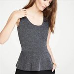 Ann Taylor Women's Marled Sleeveless Shell Knit Top Slight Peplum Heather Gray Photo 8