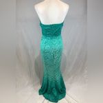 Venus  stunning strapless aqua green shimmering fade mermaid dress size small Photo 5