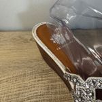 Yellow Box Sandals 8.5 Silver Rhinestone Toe Ring Flat Sandals Diamond Sparkle Photo 8