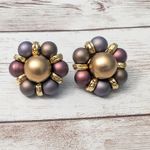 Vintage Clip On Earrings Pretty Cluster Photo 1