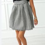 Sofie The Label Black & White Houndstooth Sequins Velvet Bow Mini Dress Size S Photo 0