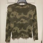 RDI Fatigue Army Green Camouflage Crop Waffle Knit Long Sleeve Shirt Photo 4