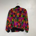 Spenser Jeremy Black Alphabet Silk Vintage Bomber Jacket Sz M Size M Photo 9