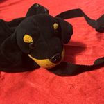 Shoulder Bag Water bottle Black and Tan Dog Plush excellent shape! Great Piece! Photo 1
