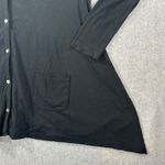 Lilla P Button Front Cardigan Tunic Top Women XL Black Cotton Long Sleeve Pocket Photo 1