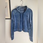 Aerie Offline By   Blue Velvet Crooped Hoodie Top Photo 1