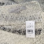 Loft  Cream Open Crochet Knit Drop Shoulder Short Sleeve Fringe Sweater Lg NWT Photo 9