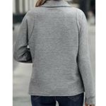 Athleta Ottoman Ribbed Quarter Zip Sweatshirt Light Gray Size M Photo 10