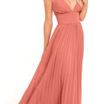 Lulus NEW Lulu’s Depths of My Love Terracotta Maxi Dress Small Photo 0