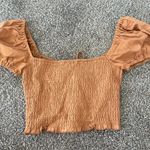 Cotton Candy LA  Camel Puff Sleeve Crop Top Photo 2