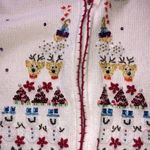 kim rogers Kim Rodgers White Beaded Reindeer Snowman Ugly Christmas Sweater Vest Medium Photo 3