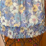 Fortune + Ivy 🌸🌸🌸BOGOHO 🌸🌸🌸 Blue Floral Ruffle Blouse-Medium Photo 2