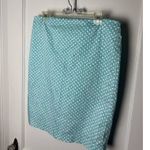 Talbots Skirt Women's 12 Blue White Summer Picnic Straight Skirt Stretch Preppy Photo 1