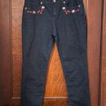 Modcloth  Floral Embroidered Jeans Dark Rinse High Rise Photo 1