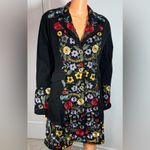 Paparazzi  Black Dress with Colorful Floral Embroidery Photo 1